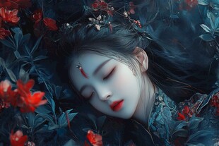 红衣少女设计古风