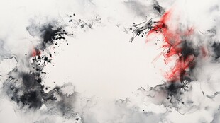 写意梦幻墨迹水墨壁画