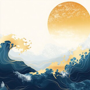 浮世绘海浪背景