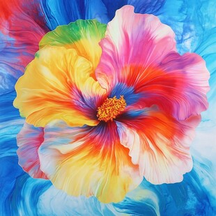 抽象花朵绚丽炫彩背景