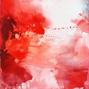 红色水彩渐变抽象画