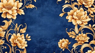 蓝金色复古花艺