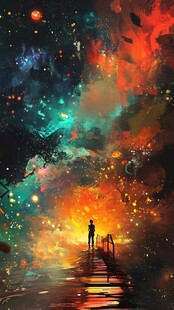 星辰大海男孩背影