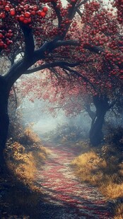 唯美秋景秋天小道