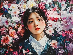 唯美少女与花系列