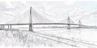 金风大桥线稿