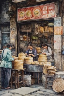 米粉店意境画