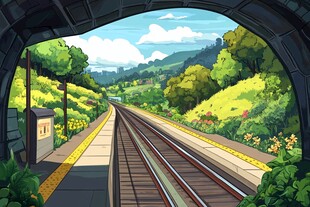 小火车站行车室场景