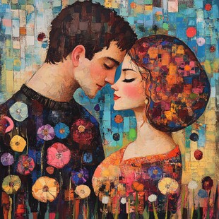 情侣抽象画