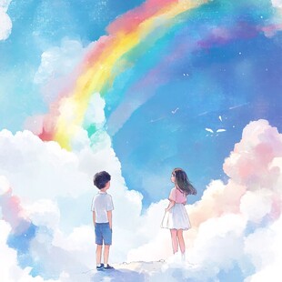 绘画作品彩虹插画