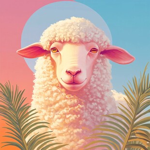 扁平风羊插画