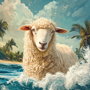 滩羊插画