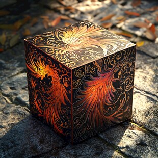 鸾鸟玄鸟朱雀礼盒插画