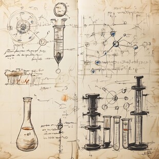 手绘化验室仪器