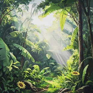 热带雨林插画