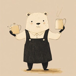 卡通霸气小熊厨师