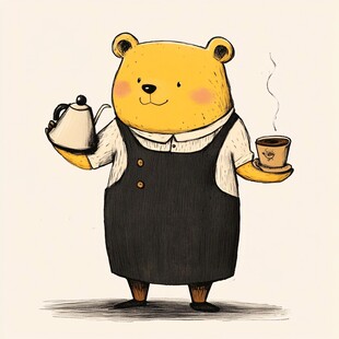 卡通霸气小熊厨师