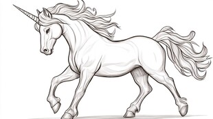 独角兽线稿