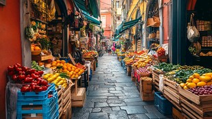 繁忙的街道市场