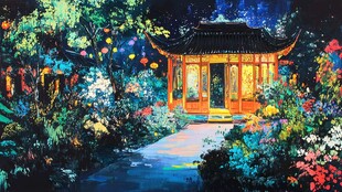 夜色中的中国传统园林