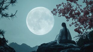 孤独的诗人与满月