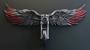 翅膀上的摩托车