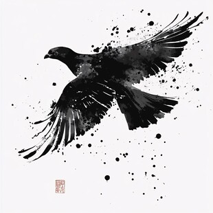 墨水中的飞鸟
