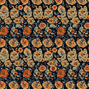 复古花卉图案织物