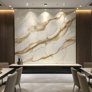 现代餐厅的 marble 和 wood 内饰
