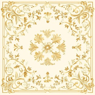 金色巴洛克风格花卉图案