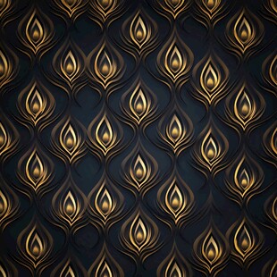 奢华金色图案在黑暗背景中