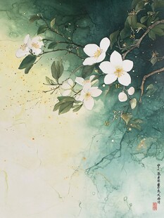 白花绿叶