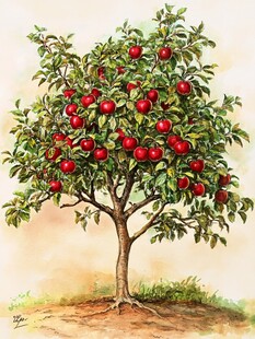 苹果树丰收的景象