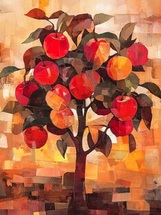 苹果树的抽象表现