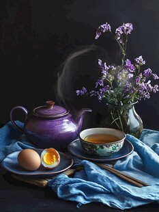 茶香满溢 花香相伴