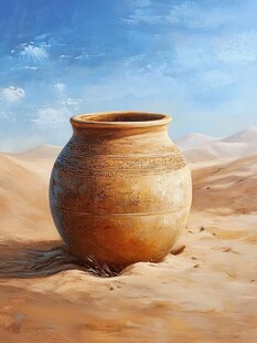 沙漠中的古老陶罐