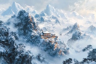 雪山中的东方宫殿