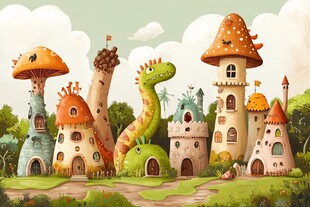 神秘森林中的奇幻建筑