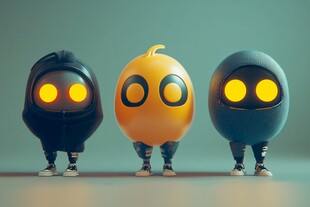 三个蛋形机器人