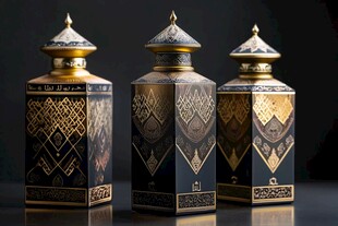 华丽金色装饰瓶