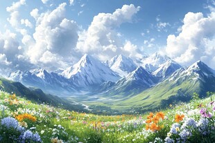 山谷中的繁花盛开