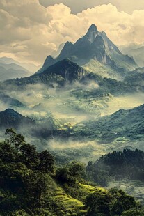 绿色山谷的黎明