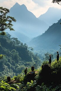 山谷中的农业生活