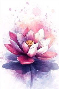 绚烂的水彩莲花