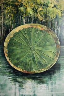 森林中的巨大莲花叶