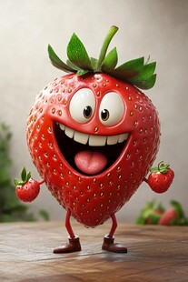 草莓角色快乐动画