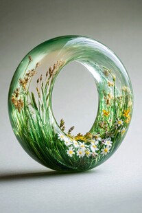 玻璃中的自然风景