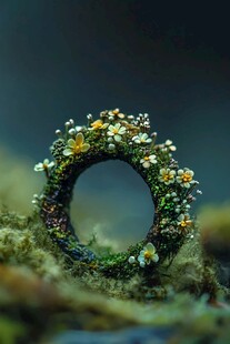 苔藓覆盖的环形物体