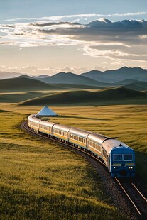 穿越草原的火车之旅