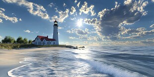 海岸线上的灯塔